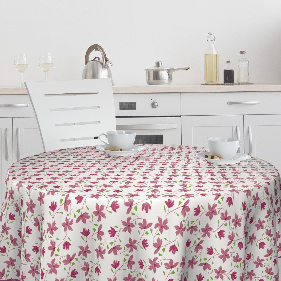 Bloom Bloom Cupcake - 160 cm bred rund voksdug med blomster