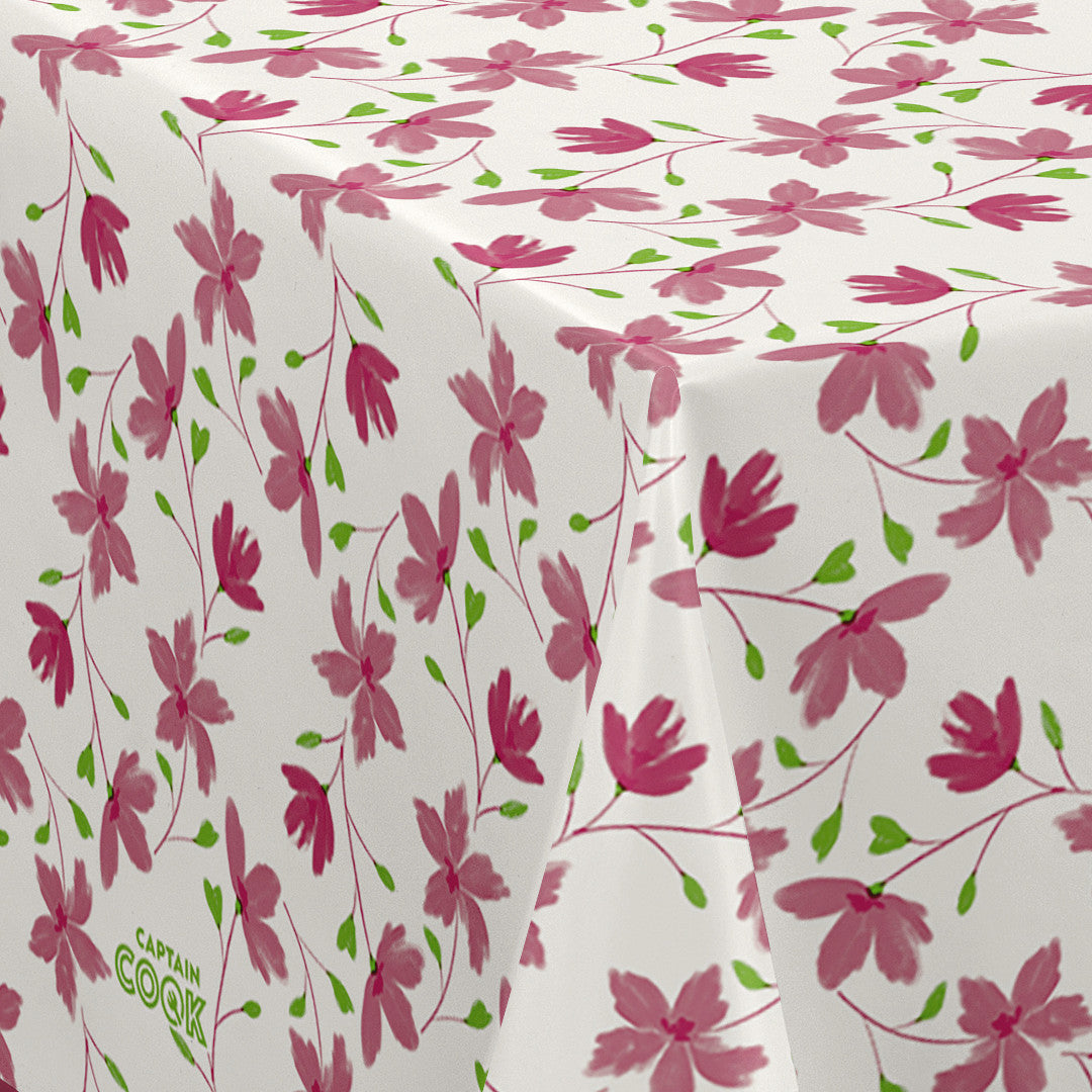 Bloom Bloom Cupcake - 160 cm bred voksdug med blomster, hjørne
