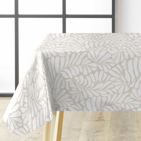 Bonnie – Voksdug med glat hørlook og grafisk bladmønster