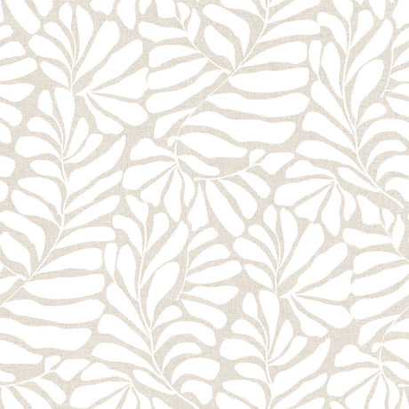 Bonnie – Voksdug med glat hørlook og grafisk bladmønster, motiv