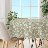 Botanic Green – Rund let præget voksdug med blomster, miljø