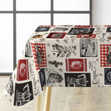 Café – Voksdug med kaffetema, perfekt til caféer og kaffehygge, hjørne