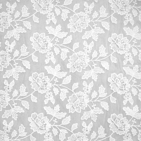 Camellia Lace – Hvid blonde bordløber 50 cm (metermål), motiv