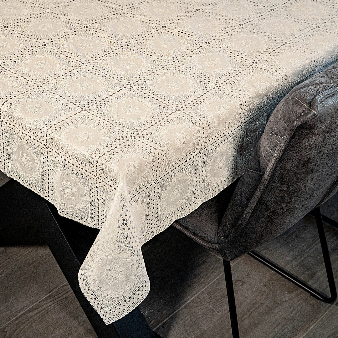 LÆNGDE: 1,6 m - Camille Lace – Klassisk creme blondevoksdug