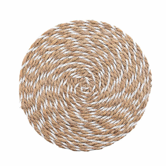 Cane Straw Nala White - Rund dækkeserviet Ø 38 cm