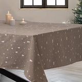 Christmas Carol Natur – Damaskvævet juledug 160 x 370 cm, hjørne 1