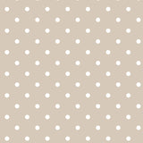 Classic Dot Beige - Voksdug med hvide prikker, mønster