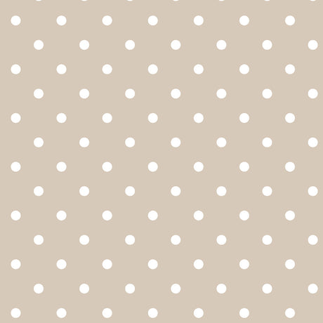 Classic Dot Beige - Voksdug med hvide prikker, mønster