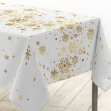 Constellation Hvid/Guld - Juledug med metalprint, 150 x 240 cm, hjørne