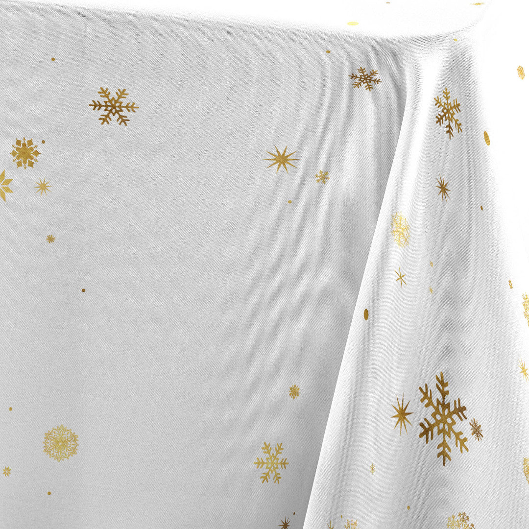 Constellation Hvid/Guld - Juledug med metalprint, 150 x 240 cm, mønster