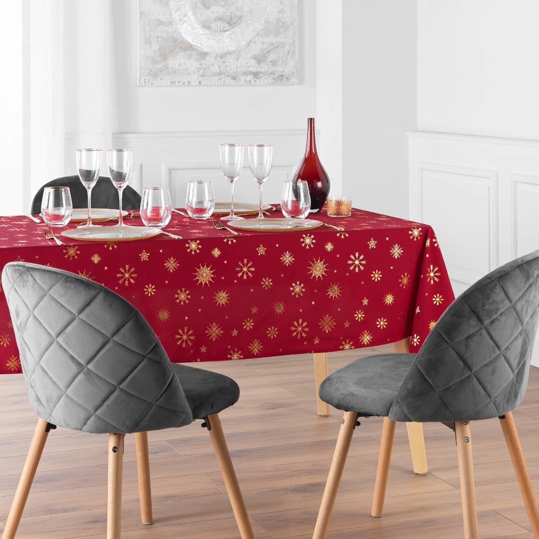 Constellation Rød/Guld - Juledug med metalprint, 150 x 240 cm, miljø 2