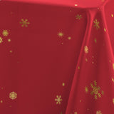 Constellation Rød/Guld - Juledug med metalprint, 150 x 240 cm, hjørne