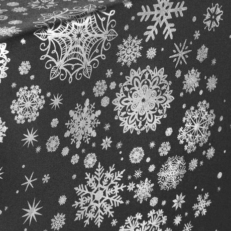 Constellation Snehimmel Antracit/Sølv – Juledug med anti-plet 150 x 240 cm, mønster
