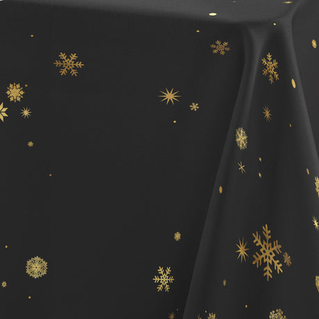 Constellation Sort/Guld - Juledug med metalprint, 150 x 240 cm, mønster