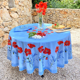 Coquelicot Blå - Rund Provencedug Ø 180 cm