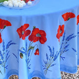 Coquelicot Blå - Rund Provencedug Ø 180 cm, nærbillede