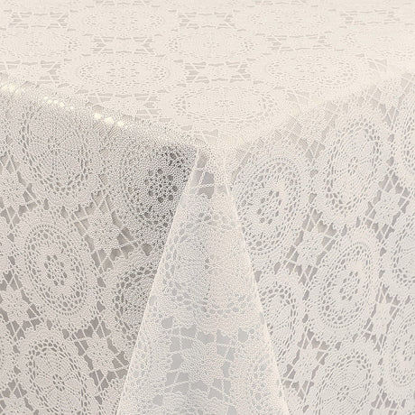 Creme Chantilly – Cremefarvet blondedug med romantisk rosetmønster