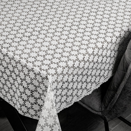 Daisy Lace – Hvid blondevoksdug med små blomster, hjørne