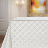 Damask Fliser Hvid - Voksdug med klassisk præget damask, miljø