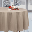 Dotea Beige - Rund damaskdug med prikker, Ø 200 cm, miljø jul