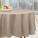 Dotea Beige - Rund damaskdug med prikker, Ø 200 cm, miljø