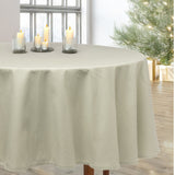 Dotea Sage - Rund damaskdug med prikker, Ø 160 cm, miljø jul