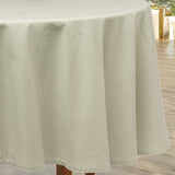 Dotea Sage - Rund damaskdug med prikker, Ø 200 cm, mønster