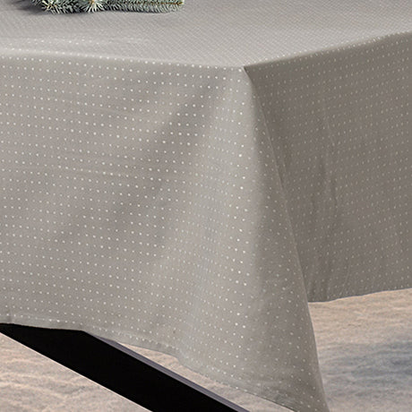 Dotea Grå Blå - Damaskdug med prikker, 160 x 420 cm, hjørne