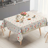 Engblomst Beige – Voksdug med blomsterbort, miljø