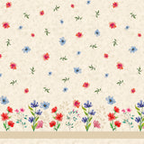 Engblomst Beige – Voksdug med blomsterbort, mønster