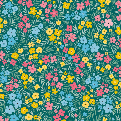 Engblomst Grøn – Let præget voksdug med tæt blomsterflor