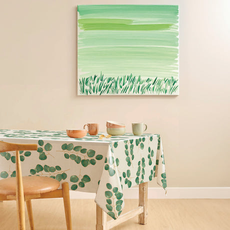 Eucalypta Linen – Voksdug med gyldne blade, miljø