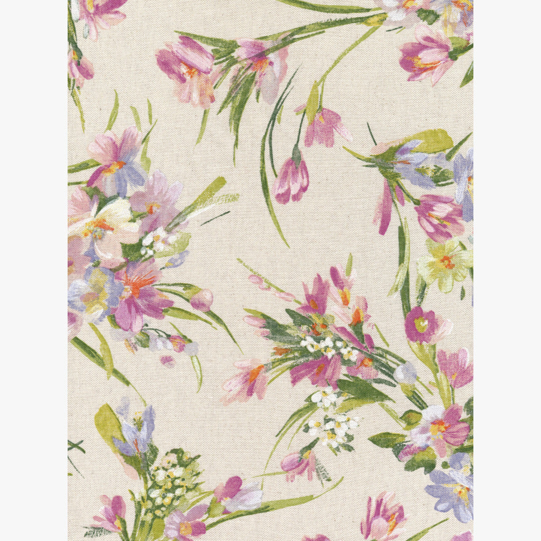 Fiori di Prato – Akryldug i hørlook med vilde blomster, mønster