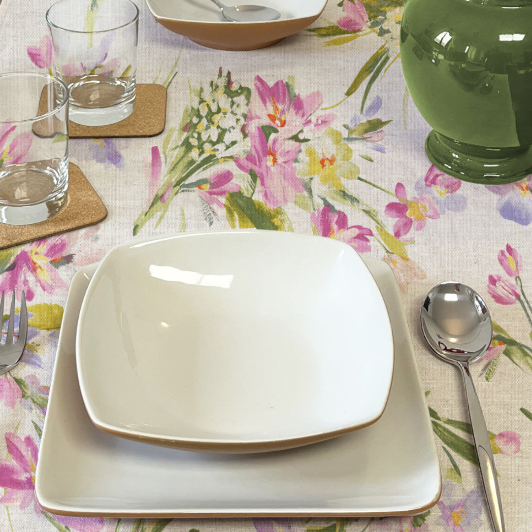 Fiori di Prato – Akryldug i hørlook med vilde blomster