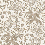 Fleuria Beige - Voksdug med botanisk mønster i varm beige, mønster