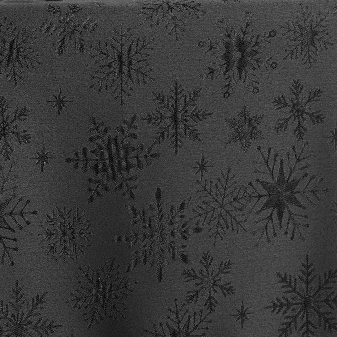 Flocons Antracit - Jacquardvævet jule- og nytårsdug, 140 x 300 cm