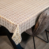 Blondevoksdug Flower Gold, blondedug med blomstermønster i guld, hjørne