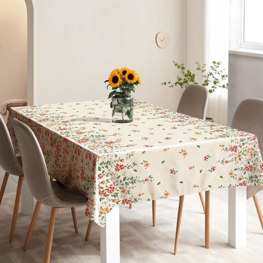 Flora Sand – Præget voksdug med blomsterbort, miljø 2