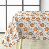 Flory Ochre - Voksdug med blomster i varme okkernuancer, hjørne