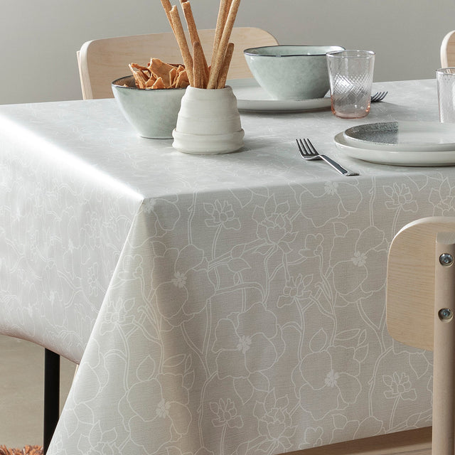 Flower Jam Earl Grey – Captain Cook voksdug med diskret blomsterprint, hjørne