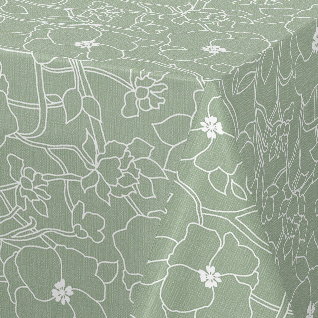 Flower Jam Sage – Captain Cook voksdug med diskret blomsterprint, hjørne