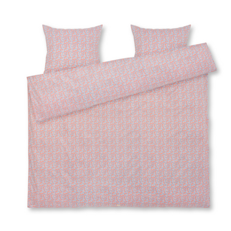 JUNA Pleasantly sengetøj 200 x 220 cm – Lys blå/Rosa