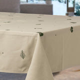 Julia Grøn - Broderet juledug, 100% bomuld - 140 x 320 cm, hjørne