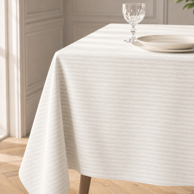 Lam Blanco – Jacquardvævet akryldug i offwhite, hjørne