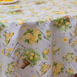Limoncello Garden – Voksdug med citronmotiv, nærbillede