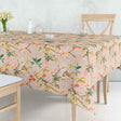 Forårsgren – Akryldug i hørlook med blomster og fugle, 160 cm bred, miljø