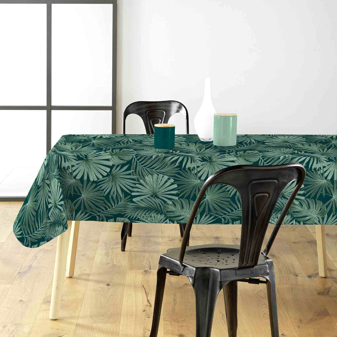 Malawi Vert - Voksdug med grafisk palmebladsmønster, miljø