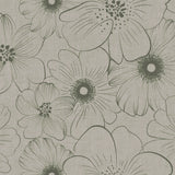 Mare Grå – Voksdug med blomsterprint og hørlook, mønster