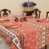 Marat Tradition Orange - Rektangulær akrylbelagt provencedug 150 x 250, miljø
