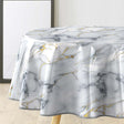 Marquina – Rund voksdug Ø 155 cm med marmormønster og metallic